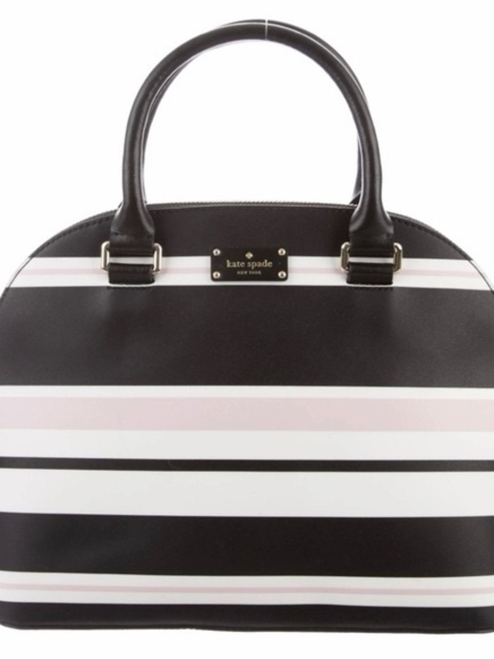 Kate Spade Classic Stripe Carli Satchel Crossbody – NWOT Black Pink